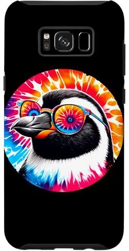 Custodia per Galaxy S8+ Cool Tie Dye Penguin Occhiali da sole Uccello Illustrazione Art