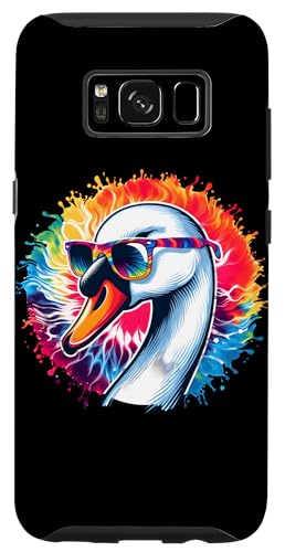 Custodia per Galaxy S8 Cool Tie Dye Swan Occhiali Da Sole Uccello Illustrazione Art