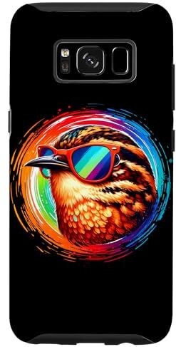 Custodia per Galaxy S8 Cool Tie Dye Wren Occhiali Da Sole Uccello Illustrazione Art