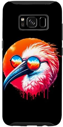 Custodia per Galaxy S8 Cool Tie Dye Spoonbill Occhiali Da Sole Uccello Illustrazione Art