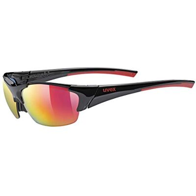 Uvex blaze III, occhiali sportivi unisex, incl. lenti intercambiabili, comfort senza pressione e tenuta perfetta, black red matt/red, one size Uvex blaze III, occhiali sportivi unisex, incl. lenti intercambiabili, comfort senza pressione e tenuta perfetta, black red matt/red, one size