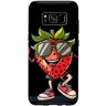 Funny Strawberry with Sunglasses Custodia per Galaxy S8 Fragola felice godendo la giornata con occhiali da sole e scarpe