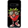 Funny Strawberry with Sunglasses Custodia per Galaxy S10 Fragola felice godendo la giornata con occhiali da sole e scarpe