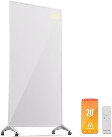 KLARSTEIN Stufa Elettrica Infrarossi Basso Consumo,Pannello Radiante Infrarossi 1200W,Telecomando e Timer,WiFi App,Pannelli a Infrarossi Riscaldamento,Pannello Infrarossi per Riscaldamento No CO2