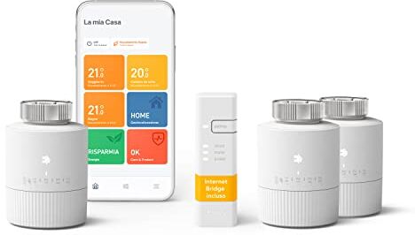 tado° BASIC Wifi Kit Base V3+ – Termostato smart digitale, incl. 3 valvole termostatiche wireless – Controllo digitale tramite app – Installazione facile – Compatibile con Alexa, Siri e Google