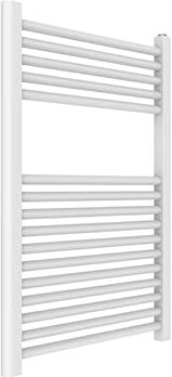 Ercos Scaldasalviette Termoarredo Bagno Dimensioni 550x770 MM Radiatore Colore Bianco Moderno, Attacchi da 1/2" Fornito Con Kit Montaggio