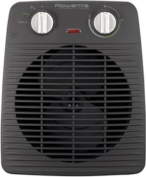 Rowenta Compact Power Termoventilatore Potente e Compatto, Riscalda e Raffredda Gli Ambienti, Ottimo per Qualsiasi Stagione, 2000 W, 220 V, Nero