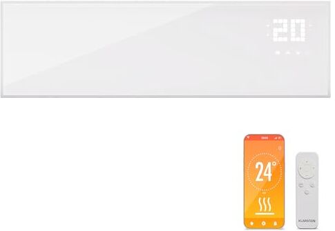 KLARSTEIN Stufa Elettrica Infrarossi Basso Consumo, Pannello Radiante 320W, Telecomando e Timer, WiFi App per Riscaldamento No CO2