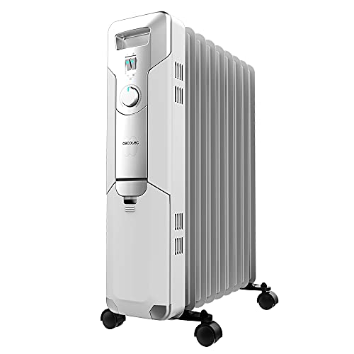 Cecotec Radiatore olio elettrico ReadyWarm 9000 Space, 9 moduli, consumo energetico, 2000 W, 3 livelli, avvolgicavo, sistema di sicurezza, ruote, 20 m2