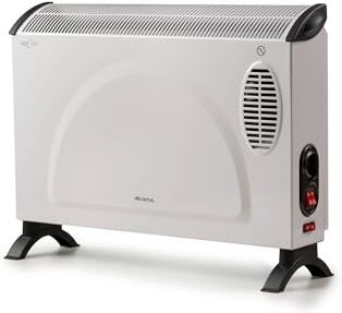 Ariete Termoconvettore, 800W-200W, 3 livelli di potenza, Termostato regolabile, Protezione da surriscaldamento, Silenzioso, Risparmio energetico, Ventola turbo, Bianco