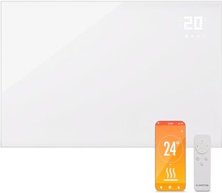 KLARSTEIN Stufa Elettrica Infrarossi Basso Consumo, Pannello Radiante Infrarossi 980W, Telecomando e Timer, WiFi App, Pannelli a Infrarossi Riscaldamento, Pannello Infrarossi per Riscaldamento No CO2