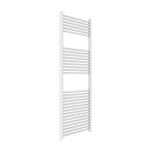 Ercos Scaldasalviette Termoarredo Bagno Dimensioni 550x1500 MM Radiatore Colore Bianco Moderno, Attacchi da 1/2" Fornito Con Kit Montaggio