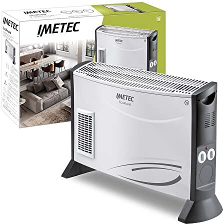 Imetec Eco Rapid, Stufa Elettrica 2000 W, Tecnologia a Basso Consumo Energetico, Termoconvettore 4 Temperature, Termostato Ambiente, Silenzioso