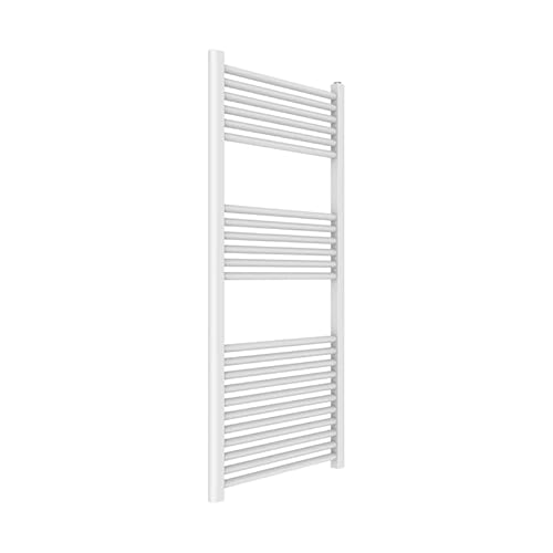 Ercos Scaldasalviette Termoarredo Bagno Dimensioni 550x1200 MM Radiatore Colore Bianco Moderno, Attacchi da 1/2" Fornito Con Kit Montaggio