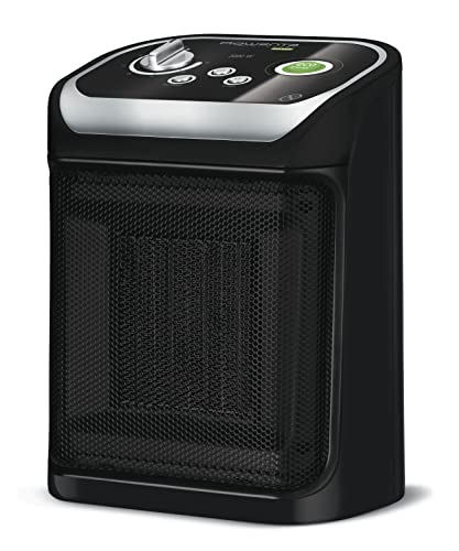 Rowenta Mini Excel Eco Safe, termoventilatore due velocità di riscaldamento, silenziosità 50 dB(A), Funzione Eco Energy, Design compatto, 1000W, 50 Decibel, Nero