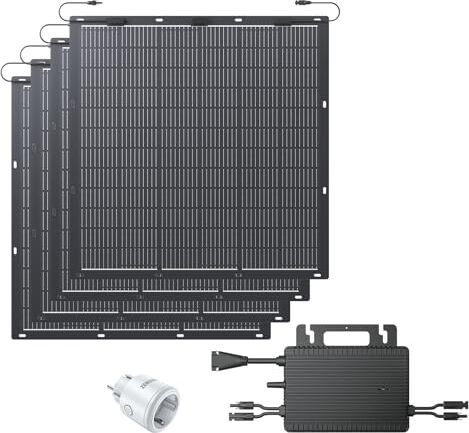 ZENDURE SuperCharged Zendure Centrale elettrica da balcone, Pannello solare 840 W, inverter Hoymiles HMS-800-2T, Ingresso solare 41 V/5 A, Ingresso solare 41 V/5 A, Adatto per centrale elettrica da balcone SolarFlow