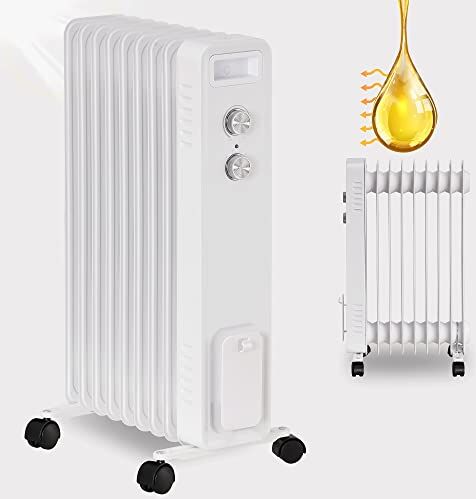 STAHLMANN Radiatore ad olio ZR201 2000 Watt – Riscaldamento elettrico a risparmio energetico fino a 40 mq di superficie – Riscaldamento elettrico con termostato e 3 livelli di calore