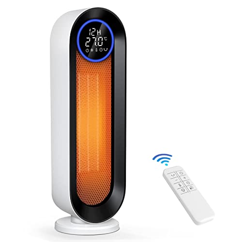 COOCHEER Termoventilatore 2000W a risparmio energetico, ECO Stufetta Elettrica Oscillazione 100°, 3 livelli di riscaldamento, Display LED e Telecomando per Casa e Ufficio