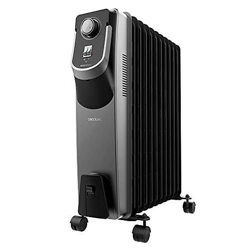 Cecotec Radiatore olio elettrico ReadyWarm 11000 Space 360 Black. 11 moduli, consumo energetico, 2500 W, 3 livelli, avvolgicavo, tecnologia 360, sistema di sicurezza, 28 m2 ()