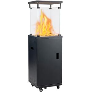 DUMOS Stufa a gas 5/11 kW + regolatore di pressione del gas + copertina, ruote a 360°, colore nero DUMOS Stufa a gas 5/11 kW + regolatore di pressione del gas + copertina, ruote a 360°, colore nero