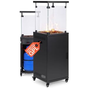 Wintem – Caminetto a Gas da Esterno Nero con Accensione Piezoelettrica e Roccia Lavica per Riscaldamento fino a 15 m², Camino Decorativo con Ruote Integrate e Potenza Regolabile fino a 12 kW Wintem – Caminetto a Gas da Esterno Nero con Accensione Piezoelettrica e Roccia Lavica per Riscaldamento fino a 15 m², Camino Decorativo con Ruote Integrate e Potenza Regolabile fino a 12 kW