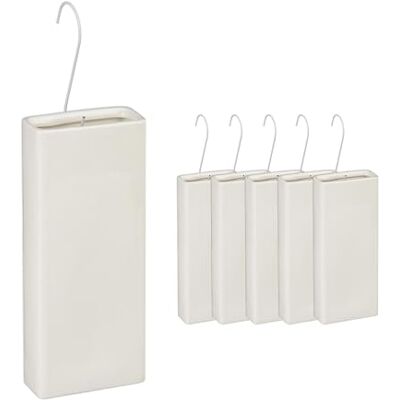 Relaxdays Umidificatori per radiatori, Set da 6, Ceramica, Color Crema, Camera Singola Relaxdays Umidificatori per radiatori, Set da 6, Ceramica, Color Crema, Camera Singola