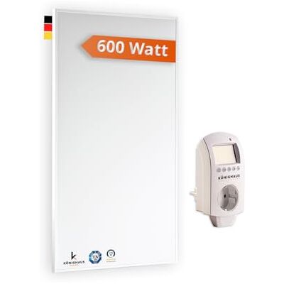 KÖNIGHAUS Pannello riscaldante a infrarossi 600 W – Termostato – Modello Eco – 8–16 m² KÖNIGHAUS Pannello riscaldante a infrarossi 600 W – Termostato – Modello Eco – 8–16 m²