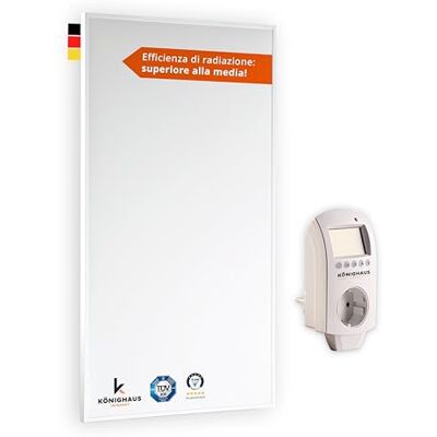 KÖNIGHAUS pannello IR 800 W – Termostato Smart – 11–21 m² KÖNIGHAUS pannello IR 800 W – Termostato Smart – 11–21 m²
