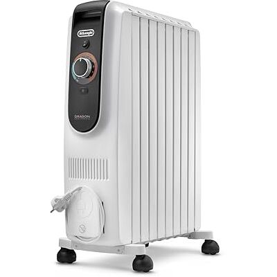 DeLonghi Dragon EasyTronic Termoventilatore con 12 livelli di temperatura, interfaccia EasyTronic con termostato di sicurezza, effetto camino con 8 nervature per ambienti fino a 60 m³ DeLonghi Dragon EasyTronic Termoventilatore con 12 livelli di temperatura, interfaccia EasyTronic con termostato di sicurezza, effetto camino con 8 nervature per ambienti fino a 60 m³
