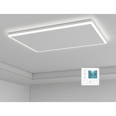 byecold Riscaldamento a infrarossi, montaggio a soffitto, 590 Watt, riscaldamento a raggi infrarossi con illuminazione a LED, riscaldamento a infrarossi, soffitto con termostato, telecomando, piastra byecold Riscaldamento a infrarossi, montaggio a soffitto, 590 Watt, riscaldamento a raggi infrarossi con illuminazione a LED, riscaldamento a infrarossi, soffitto con termostato, telecomando, piastra