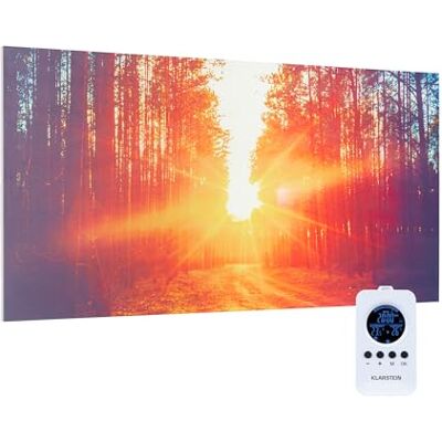KLARSTEIN Stufa Elettrica Infrarossi Basso Consumo, Pannello Radiante Infrarossi 720 Watt con Telecomando e Timer, Pannelli a Riscaldamento, Pannello per Riscaldamento Senza CO2 KLARSTEIN Stufa Elettrica Infrarossi Basso Consumo, Pannello Radiante Infrarossi 720 Watt con Telecomando e Timer, Pannelli a Riscaldamento, Pannello per Riscaldamento Senza CO2