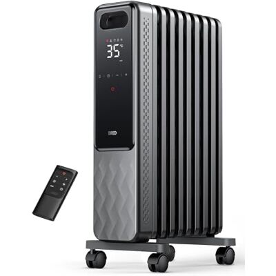 DREO OH310 Radiatore ad olio a risparmio energetico, 2000 W, con 9 nervature con telecomando, 3 livelli di riscaldamento, 4 modalità, timer 24 ore, protezione contro il surriscaldamento, radiatori, DREO OH310 Radiatore ad olio a risparmio energetico, 2000 W, con 9 nervature con telecomando, 3 livelli di riscaldamento, 4 modalità, timer 24 ore, protezione contro il surriscaldamento, radiatori,