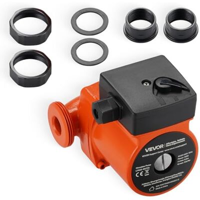 VEVOR Pompa di Circolazione in Ghisa , 1/8 HP, 220-240 V, 55 LPM, Pompa di Circolazione per Acqua Calda, Attacco Filettato, Regolazione a 3 Velocità, per Impianto di Riscaldamento VEVOR Pompa di Circolazione in Ghisa , 1/8 HP, 220-240 V, 55 LPM, Pompa di Circolazione per Acqua Calda, Attacco Filettato, Regolazione a 3 Velocità, per Impianto di Riscaldamento