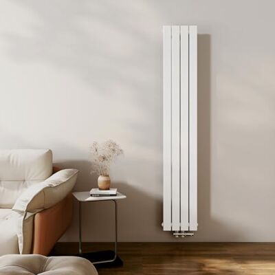 EMKE Radiatore di design, sottile, alto, 1800 x 304 mm, verticale, con attacco centrale, per bagno, camera da letto e soggiorno, bianco 559 W EMKE Radiatore di design, sottile, alto, 1800 x 304 mm, verticale, con attacco centrale, per bagno, camera da letto e soggiorno, bianco 559 W