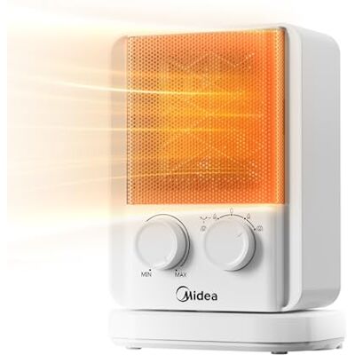 Midea Termoventilatore piccolo, 2000 W, efficiente dal punto di vista energetico, piccolo riscaldatore per ufficio e camera da letto, 2 livelli di riscaldamento, termostato regolabile, Midea Termoventilatore piccolo, 2000 W, efficiente dal punto di vista energetico, piccolo riscaldatore per ufficio e camera da letto, 2 livelli di riscaldamento, termostato regolabile,