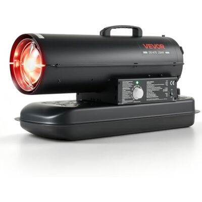 VEVOR Cannone Termico Diesel a Combustione Diretta con Termostato Nero Riscaldatore a Cherosene ad Aria Forzata Potenza 20 kW, Riscaldamento Rapido, per Garage, Magazzino, Officina e Cantiere VEVOR Cannone Termico Diesel a Combustione Diretta con Termostato Nero Riscaldatore a Cherosene ad Aria Forzata Potenza 20 kW, Riscaldamento Rapido, per Garage, Magazzino, Officina e Cantiere