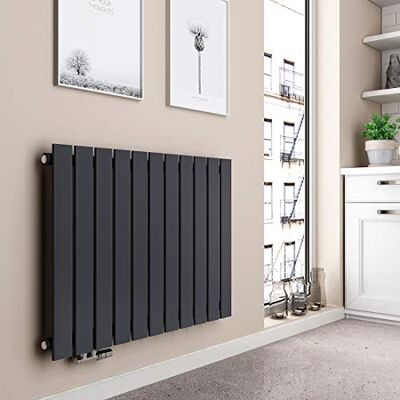 EMKE Radiatore orizzontale 630 x 850 mm Radiatore piatto Design Pannello piatto Raccordo laterale Antracite 618 W EMKE Radiatore orizzontale 630 x 850 mm Radiatore piatto Design Pannello piatto Raccordo laterale Antracite 618 W