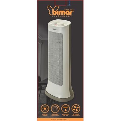 bimar HP110 Stufetta elettrica a Colonna, Termoventilatore Elettrico da 1500W a Basso Consumo, Termostato Regolabile e 2 Potenze di Riscaldamento, Corpo in Plastica con Maniglia Integrata bimar HP110 Stufetta elettrica a Colonna, Termoventilatore Elettrico da 1500W a Basso Consumo, Termostato Regolabile e 2 Potenze di Riscaldamento, Corpo in Plastica con Maniglia Integrata