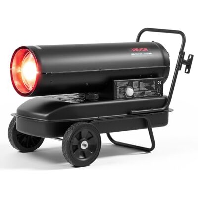 VEVOR Riscaldatore a Cherosene ad Aria Forzata Potenza 30 kW per Magazzino Cannone Termico Diesel Portatile a Combustione Diretta, con Ruote e Termostato, per Garage, Camper, Officina e Cantiere, Nero VEVOR Riscaldatore a Cherosene ad Aria Forzata Potenza 30 kW per Magazzino Cannone Termico Diesel Portatile a Combustione Diretta, con Ruote e Termostato, per Garage, Camper, Officina e Cantiere, Nero