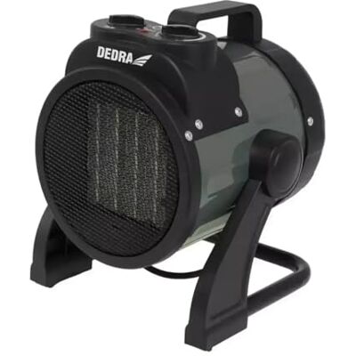 Dedra Termoventilatore elettrico PTC 3,0 kW, rotondo, nero con elemento riscaldante in ceramica, per ambienti ben isolati, termostato, protezione da surriscaldamento, tre modalità di Dedra Termoventilatore elettrico PTC 3,0 kW, rotondo, nero con elemento riscaldante in ceramica, per ambienti ben isolati, termostato, protezione da surriscaldamento, tre modalità di