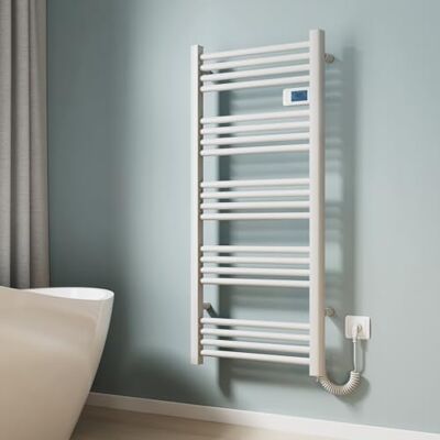 EMKE Radiatore Elettrico per Asciugamani 120 x 54 cm, Termosifone Elettrico per Bagno con Interruttore Touch Timer, Scaldasalviette Asciugamani Elettrico Bianco 600W EMKE Radiatore Elettrico per Asciugamani 120 x 54 cm, Termosifone Elettrico per Bagno con Interruttore Touch Timer, Scaldasalviette Asciugamani Elettrico Bianco 600W