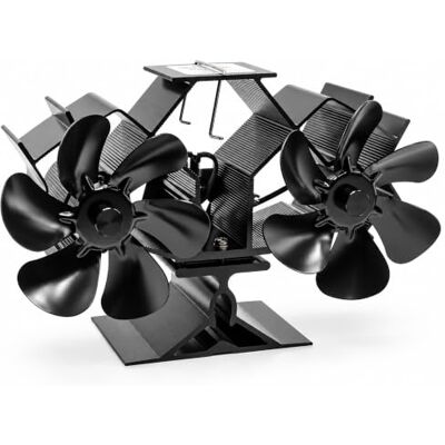 Relaxdays Ventilatore per camino doppio, nero alimentato dal calore, 12 pale, verticale, HLP: 14,5x23,5x10,5 cm Relaxdays Ventilatore per camino doppio, nero alimentato dal calore, 12 pale, verticale, HLP: 14,5x23,5x10,5 cm