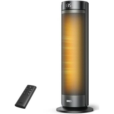 DREO Stufa a Torre 23 Pollici 2000W Silenziosa, Riscaldatore Portatile con Telecomando, Oscillazione 70°, Timer 12H, 5 Modalità, Termoventilatore in Ceramica PTC con Termostato per Casa e Ufficio DREO Stufa a Torre 23 Pollici 2000W Silenziosa, Riscaldatore Portatile con Telecomando, Oscillazione 70°, Timer 12H, 5 Modalità, Termoventilatore in Ceramica PTC con Termostato per Casa e Ufficio