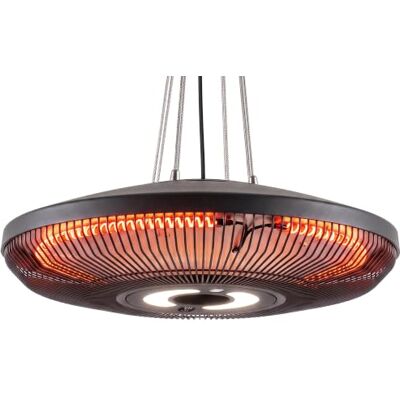 Outsunny Riscaldatore a Infrarossi Sospeso da Esterno 2000W, App Bluetooth Stufa da Esterno Elettrica da Soffitto, Luce LED, Telecomando/Touch, 2 Livelli di Calore, Timer 24 Ore, IP65, per Patio Outsunny Riscaldatore a Infrarossi Sospeso da Esterno 2000W, App Bluetooth Stufa da Esterno Elettrica da Soffitto, Luce LED, Telecomando/Touch, 2 Livelli di Calore, Timer 24 Ore, IP65, per Patio