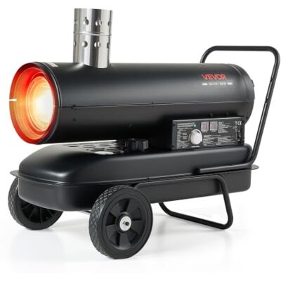 VEVOR Cannone Termico Diesel a Combustione Indiretta con Termostato Nero Riscaldatore a Cherosene ad Aria Forzata Potenza 20 kW, per Garage, Magazzino, Officina e Cantiere, in Acciaio al Carbonio VEVOR Cannone Termico Diesel a Combustione Indiretta con Termostato Nero Riscaldatore a Cherosene ad Aria Forzata Potenza 20 kW, per Garage, Magazzino, Officina e Cantiere, in Acciaio al Carbonio