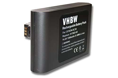vhbw batteria compatibile con Dyson DC30 White, DC35 aspirapolvere home cleaner (1500mAh, 14,4V, Li-Ion)