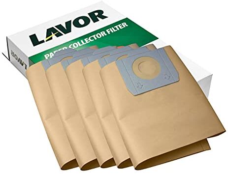 Lavor Sacchetti Raccoglitori in Carta per Aspiratori WT20, CF20, Venti, GBP 5 Pezzi