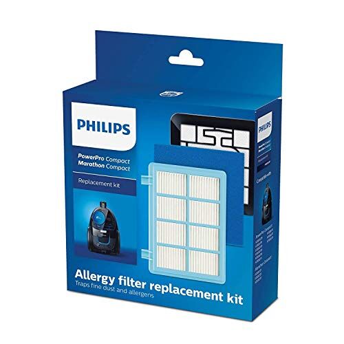 Philips Set di filtri di ricambio per aspirapolvere PowerPro Compact, colore: Blu/Bianco