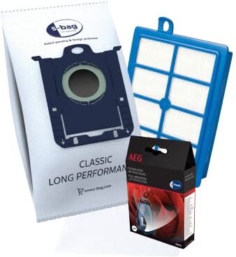 AEG Performance Kit per VX6-8 (sacchetto & filtro, 4 sacchetti originali S-bag per aspirapolvere GR 201S, 1 filtro motore, 1 filtro Allergy Plus lavabile, confezione da 4 granuli profumati