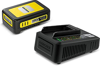 Kärcher Starter Kit 18/25 18 V, batteria agli ioni di litio da 18 V/2,5 Ah con caricabatterie, tempo di ricarica: 100% in meno di 1,5 ore, per tutti i dispositivi della piattaforma 18 V Battery Power